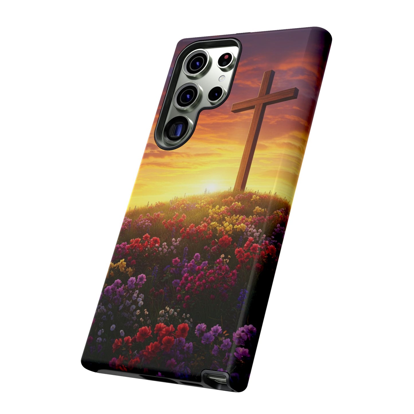 Samsung Phone Case Cross on a Hill Painting Christian Phone Case Cross Samsung Case