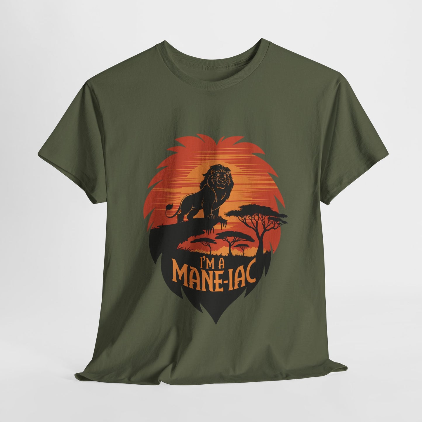 I’m a Mane-iac Lion Classic Fit Tee – Clean Stylized Animal Art, Funny Mane Pun, Everyday Quiet Luxury, Perfect for Smart Casual Looks