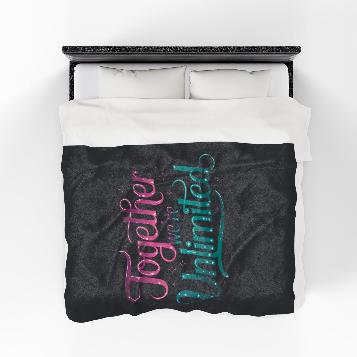 Velveteen Plush Blanket - Musical Quote 'Together We're Unlimited'