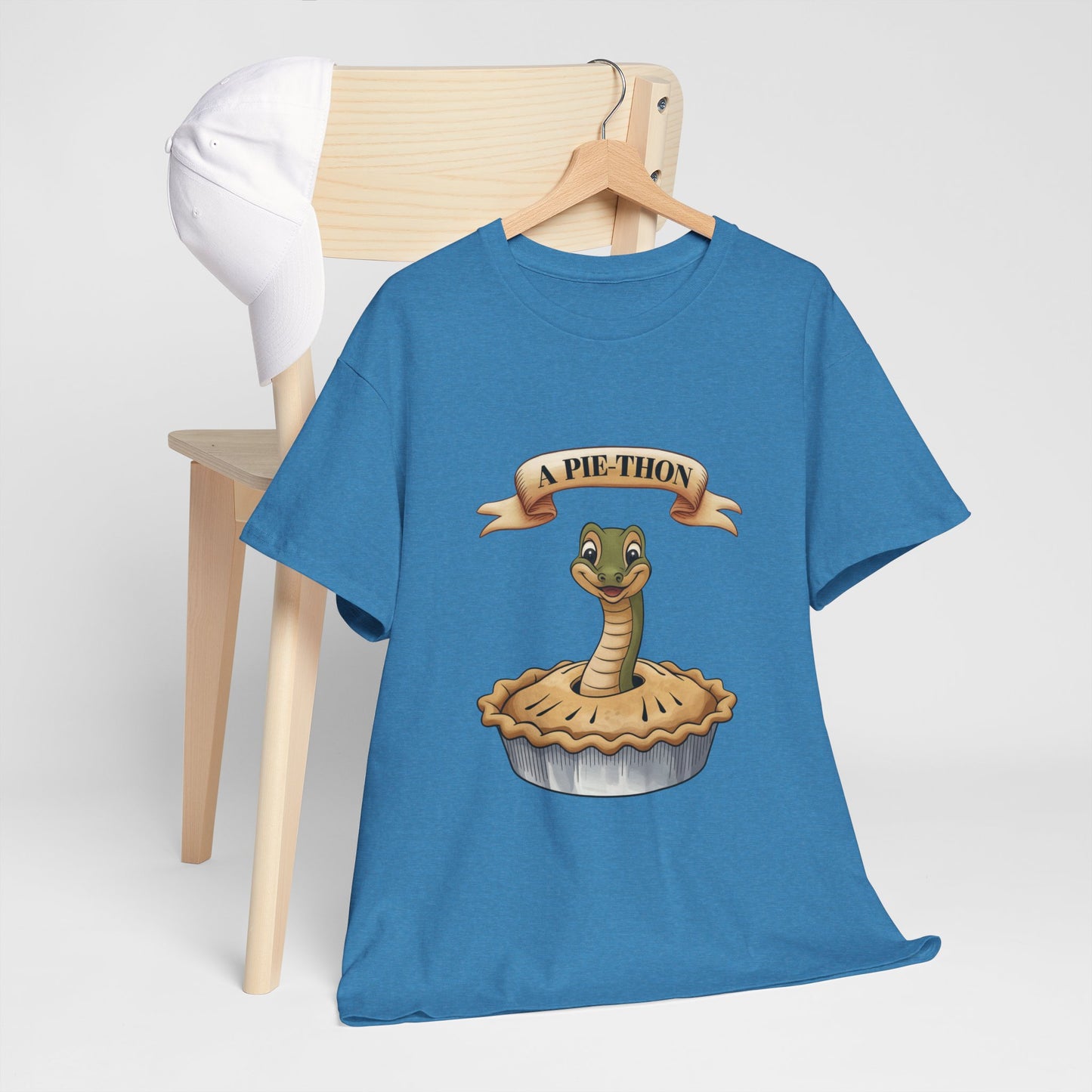 A Pie-Thon Funny Snake Pun Shirt – Cute Animal Joke T-Shirt – Quirky Graphic Tee for Pun Lovers, Reptile Fans, and Unique Gift Ideas