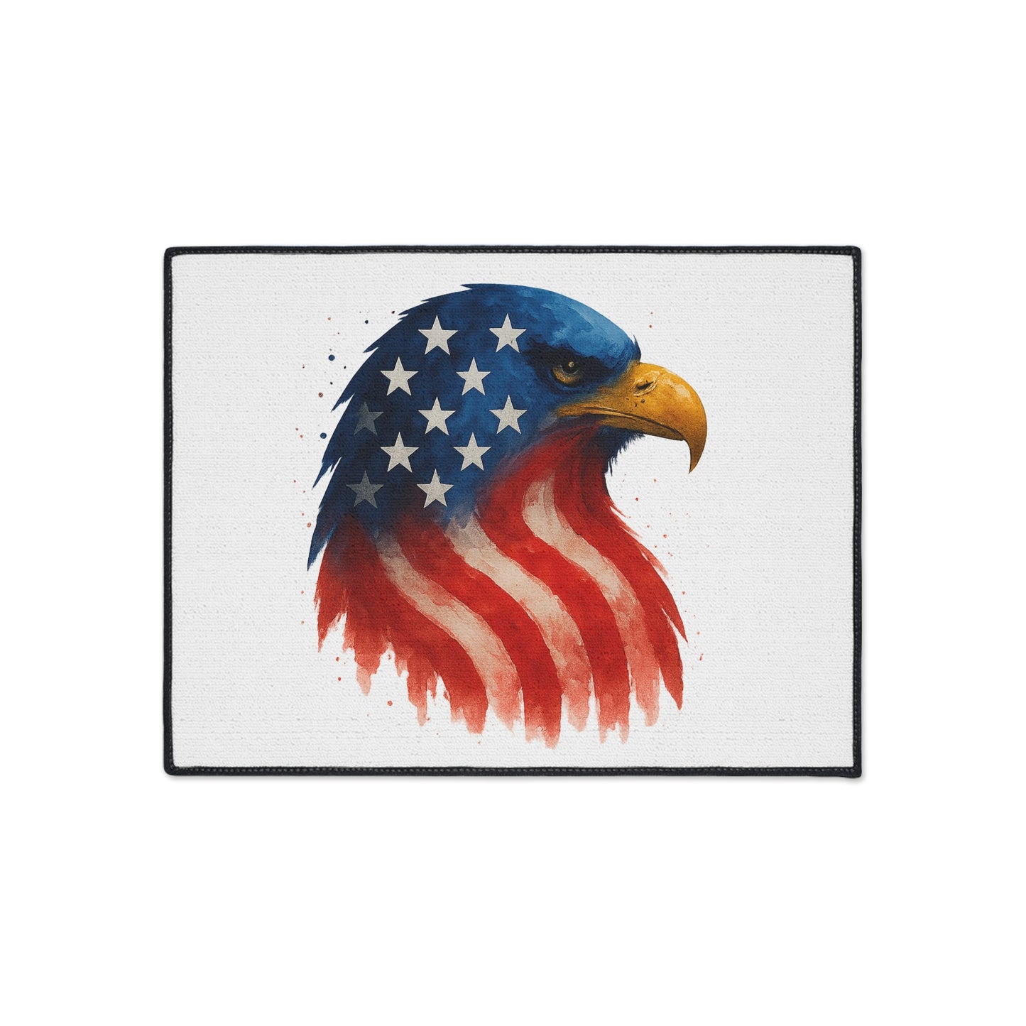 Patriotic Eagle Floor Mat - USA Flag Heavy Duty Entry Rug, Americana Welcome Mat for Porch, 4 July, Veteran Gift, Indoor Outdoor US Decor