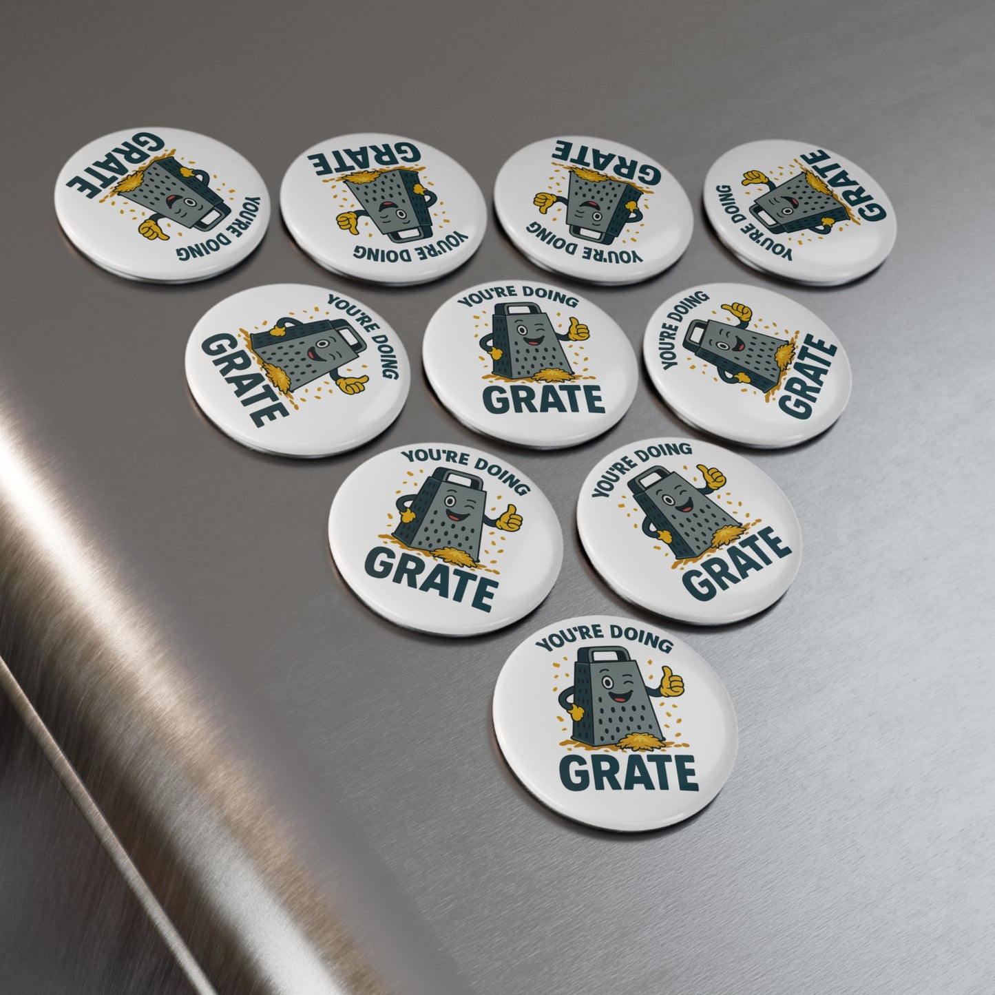 Round Button Magnet - You're Doing Grate Funny Decor Kitchen Magnet Chef Decoration Positive Encouragement