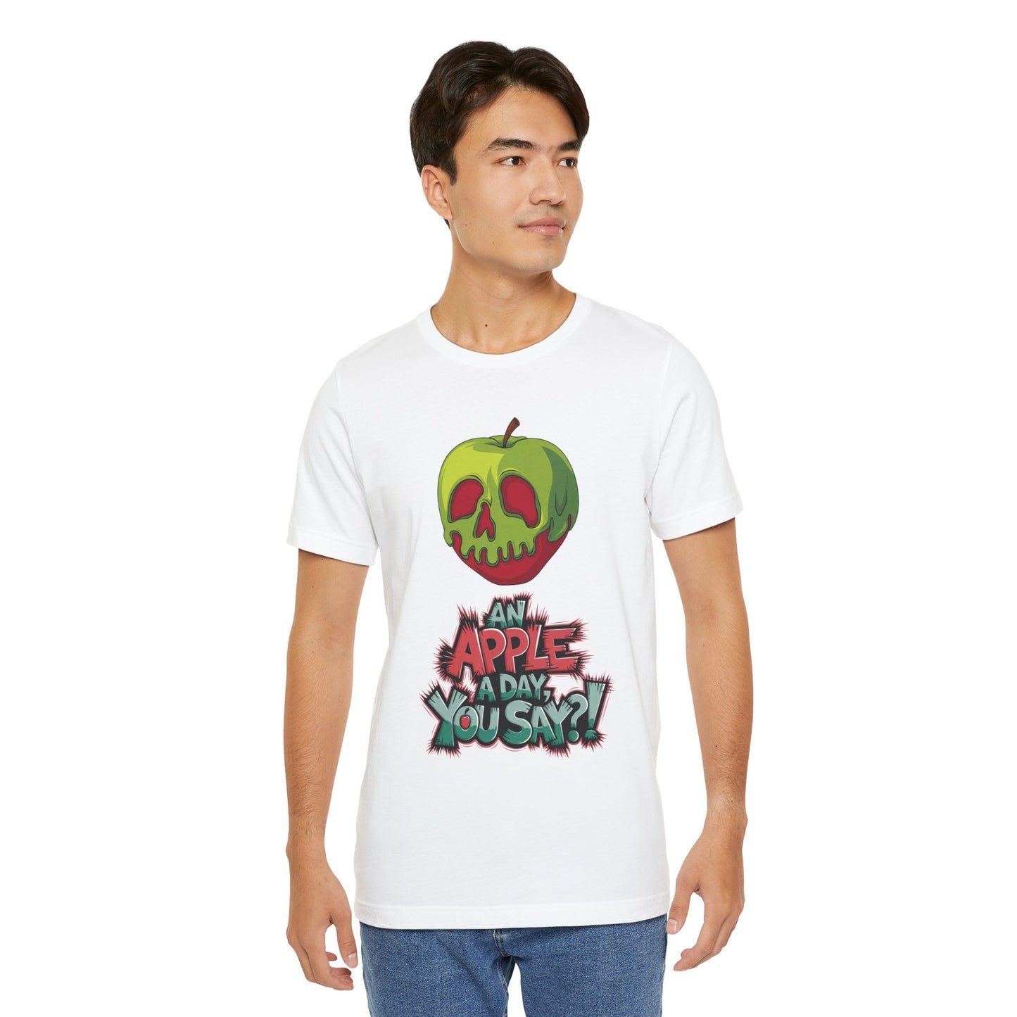 Funny Apple Skull Shirt – An Apple A Day You Say? – Grunge Fruit Tee – Y2K Nostalgia T‑Shirt – Gift for Fruit Lovers