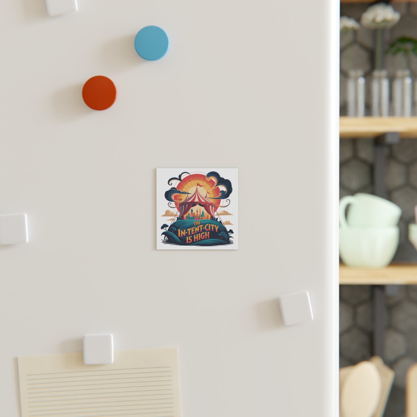Vintage Circus Magnet, In-Tent City Magnet, Bohemian Home Decor, Fun Fridge Magnet, Intense Magnet Intense Decor