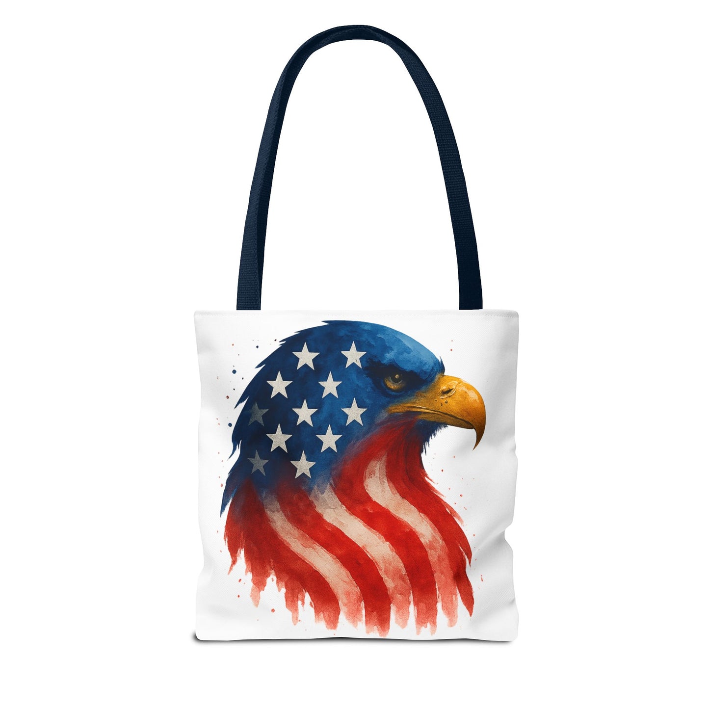 Patriotic Eagle Tote Bag USA Flag Canvas Carryall - Eco-Friendly Independence Day, Memorial Day Gift for Veterans, Reusable Shopping Bag