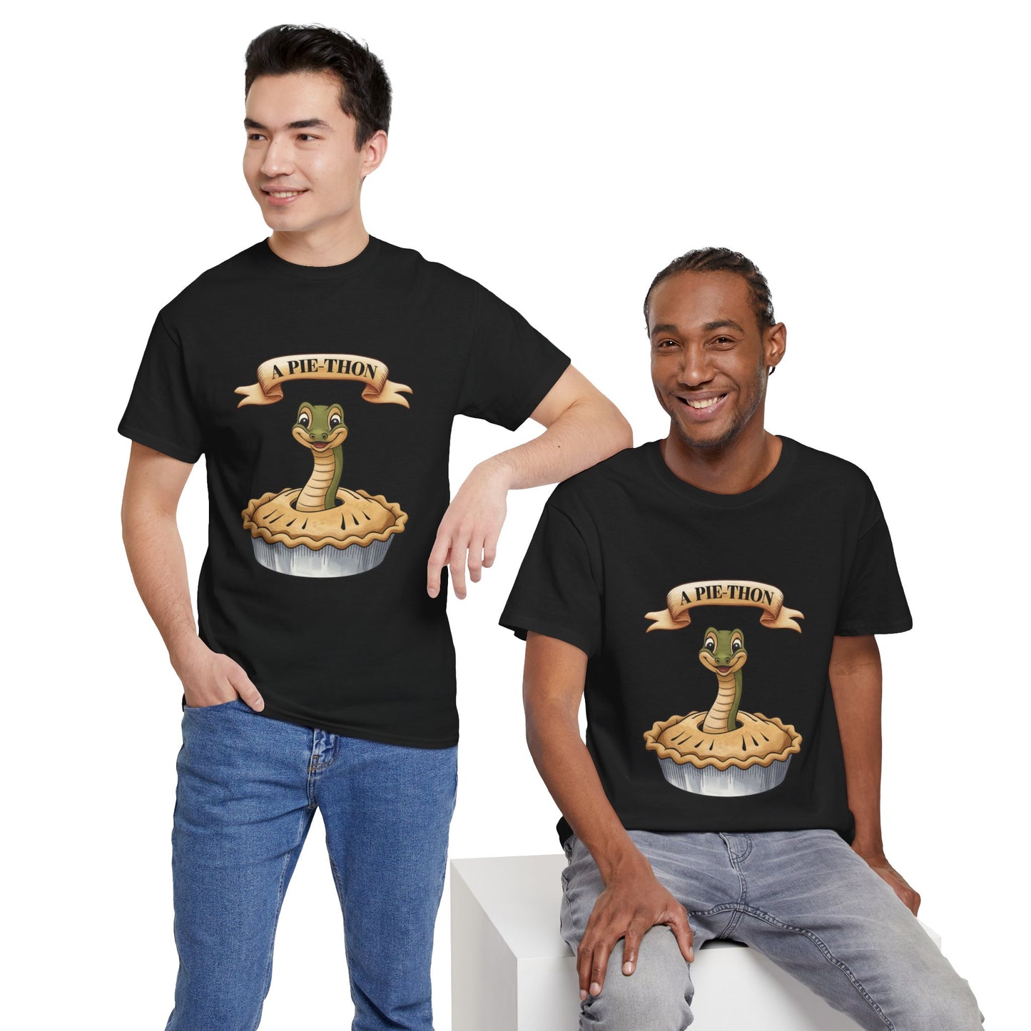 A Pie-Thon Funny Snake Pun Shirt – Cute Animal Joke T-Shirt – Quirky Graphic Tee for Pun Lovers, Reptile Fans, and Unique Gift Ideas