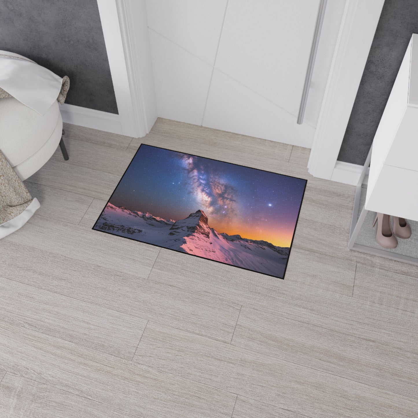 Galaxy Landscape Heavy Duty Floor Mat Home Decor Milky Way Welcome Mat Space Door Mat Office Decor