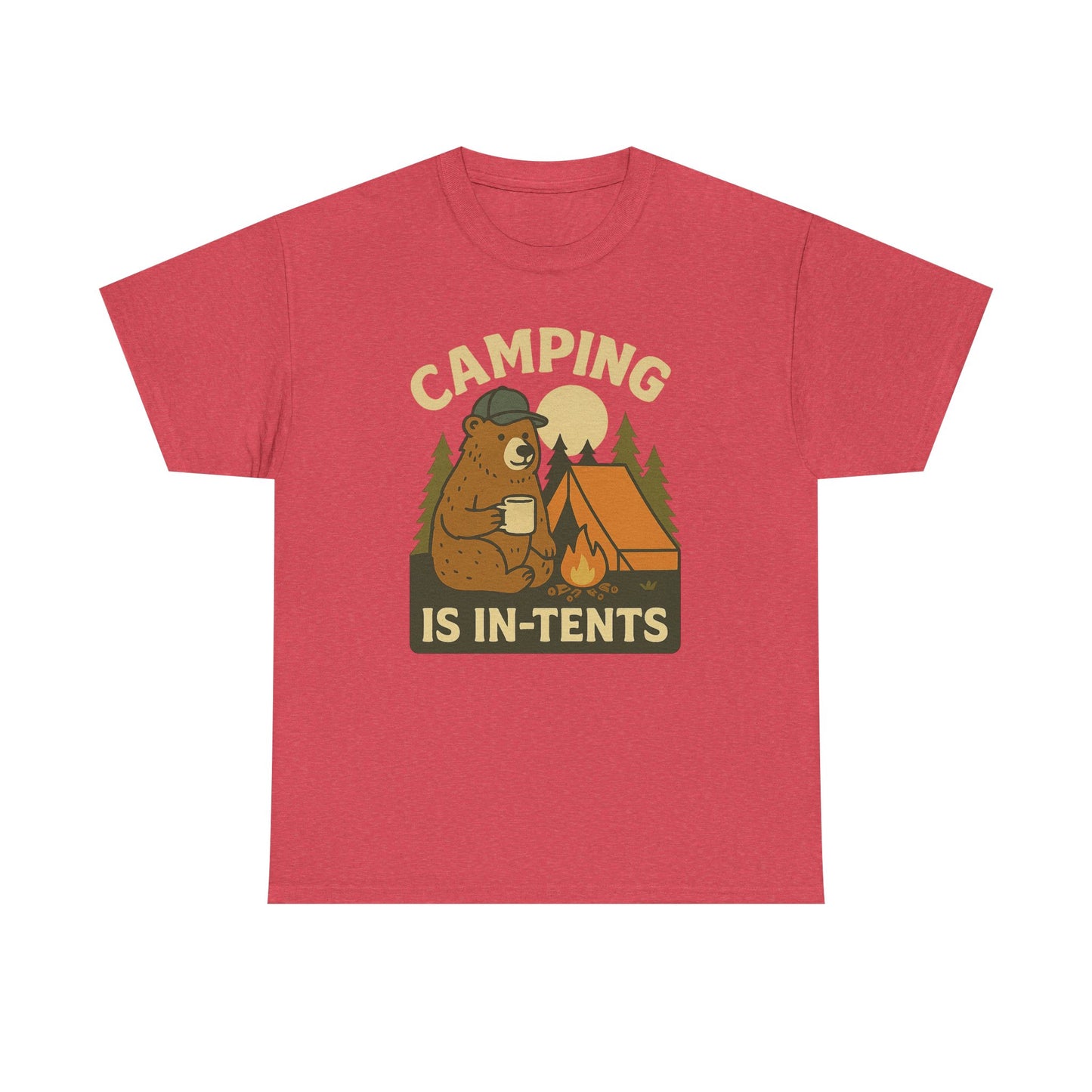 Camping Is In-Tents Funny Bear Camping Tee - Cute Outdoorsy Pun Shirt - Retro Campfire Graphic, Nature Lover Gift, Unisex Adventure Apparel