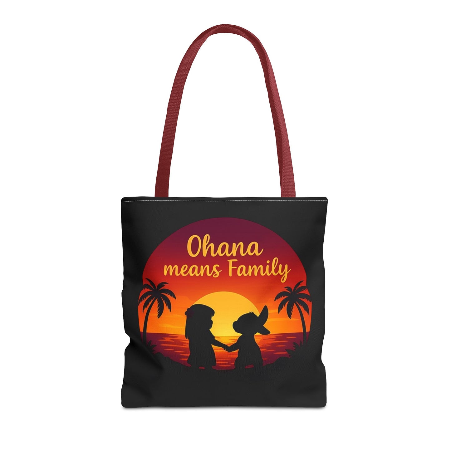 Ohana Means Family Tote Bag – Lilo and Stitch Inspired Bag, Hawaiian Quote, Disney Aesthetic Gift, Reusable Grocery or Beach Bag