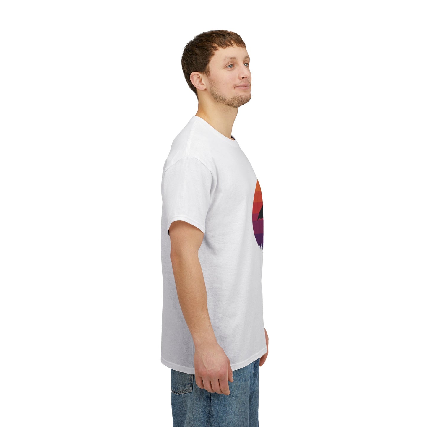 Night Dragon Sunset T-Shirt | Retro Dragon Silhouette Tee | Fantasy Dragon Shirt | Unisex Graphic Tee | Gift for Dragon Lovers