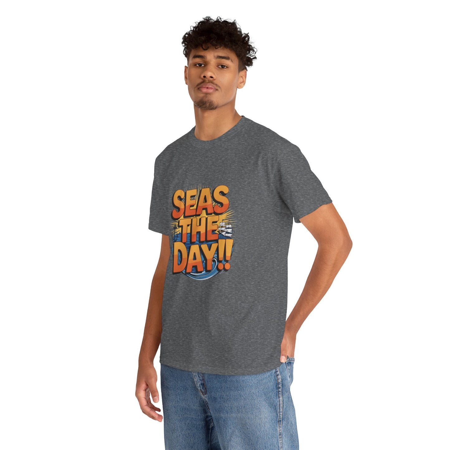 Seas The Day!! Tee • Ocean Pun Graphic Shirt • Comfort Colors Unisex Beachy Vibes • Nautical Aesthetic • Gift for Sea Lovers & Summer Vacays