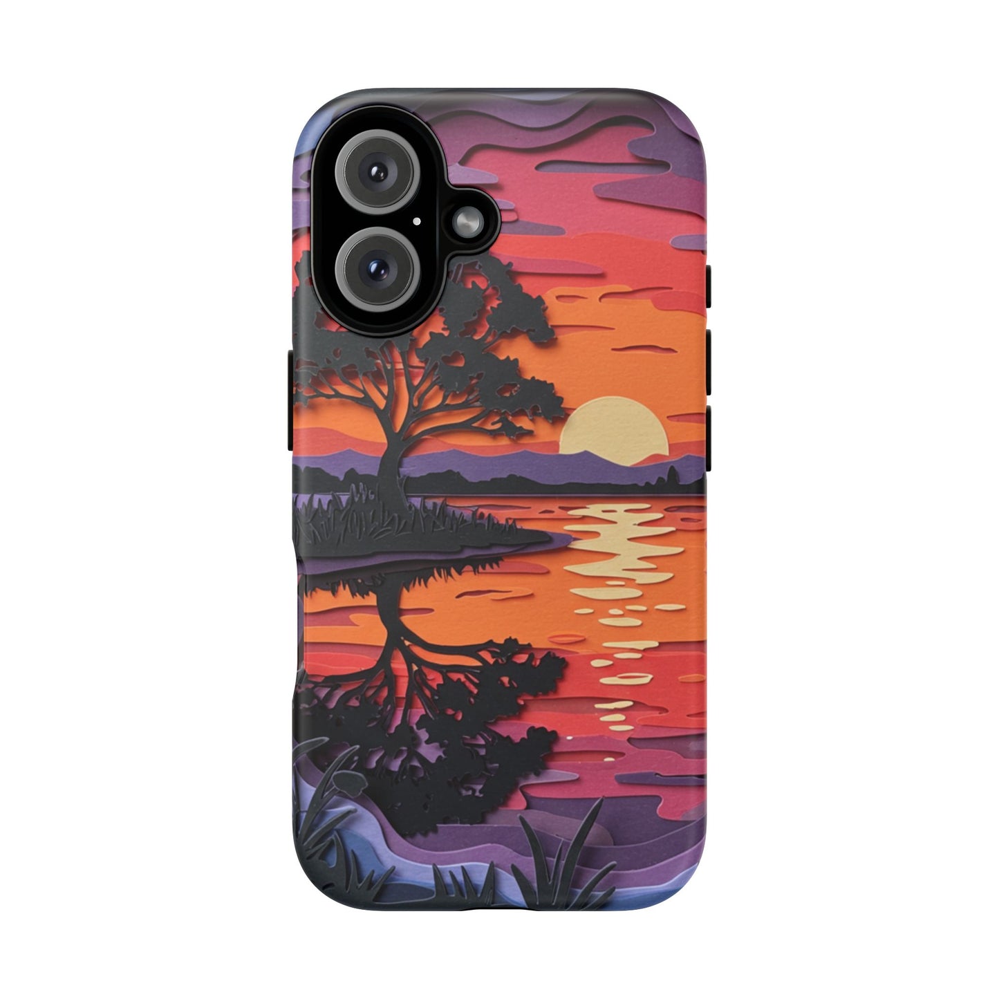 iPhone Case - Colorful Paper Art Sunset Design