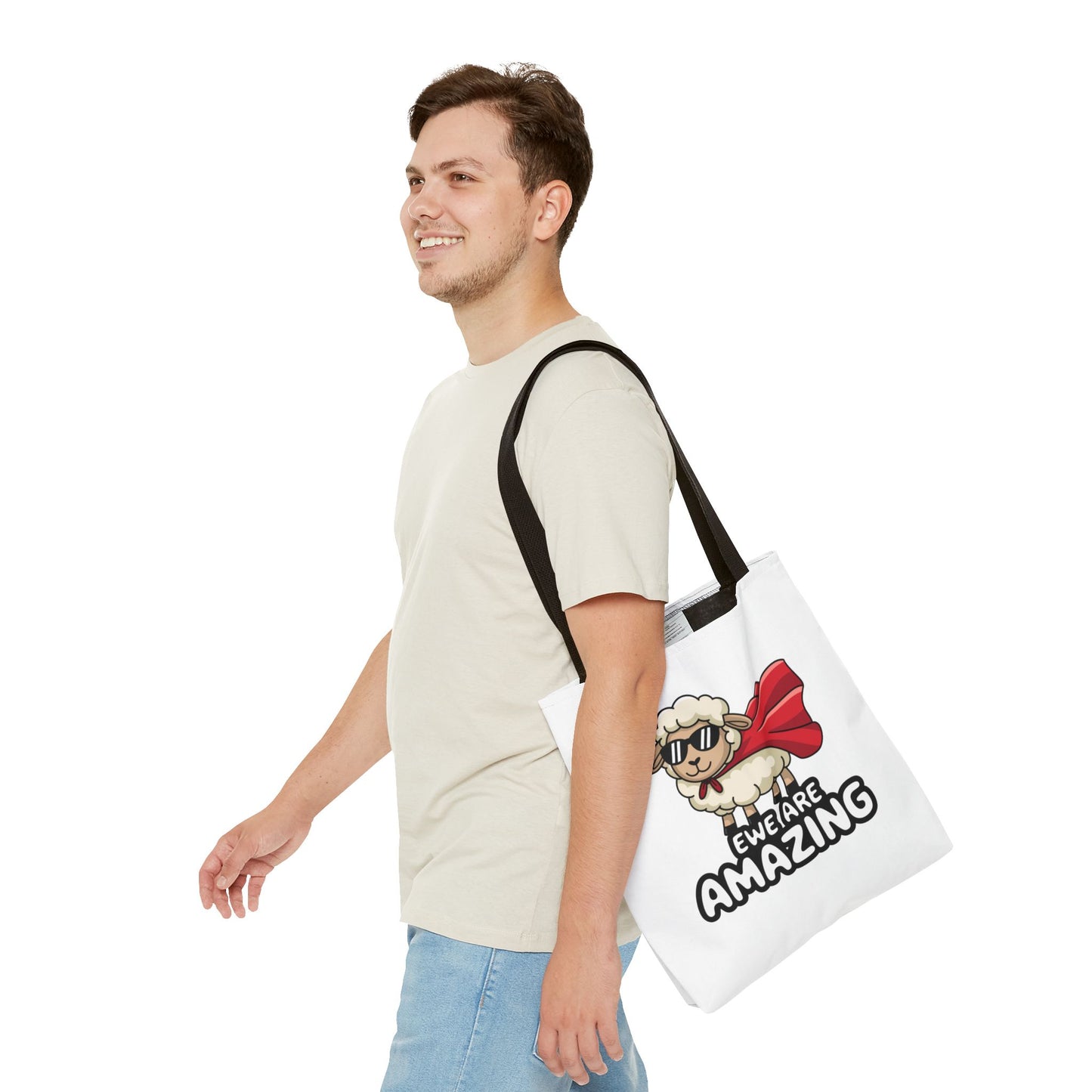 Sheep Tote Bag - Ewe Are Amazing Inspirational Bag Everyday Tote Funny Bag