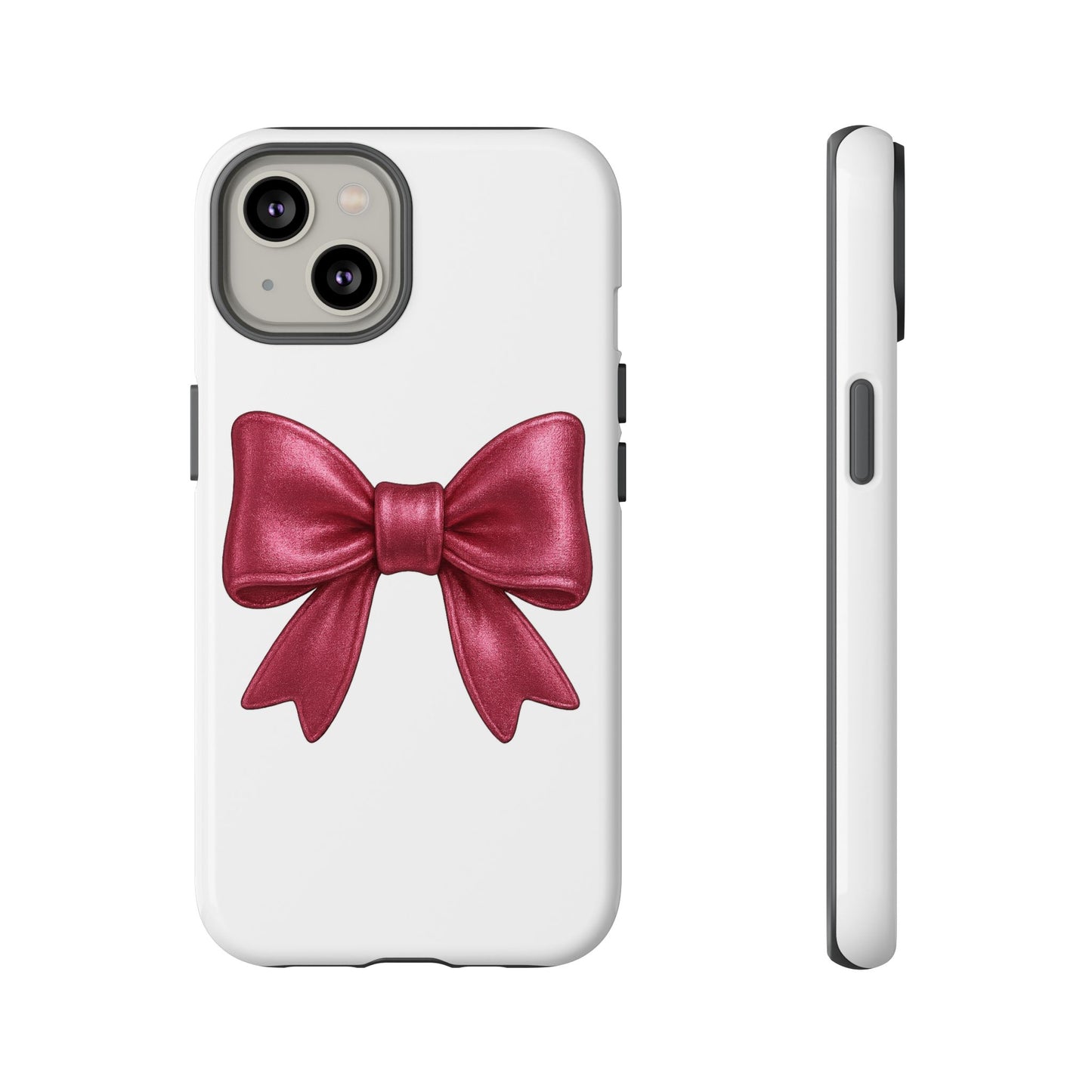 Pink Bow iPhone Case – Cute Girly Phone Cover – Glossy Ribbon Coquette Case – Soft Girl Aesthetic Accessory – Gift for Her iPhone