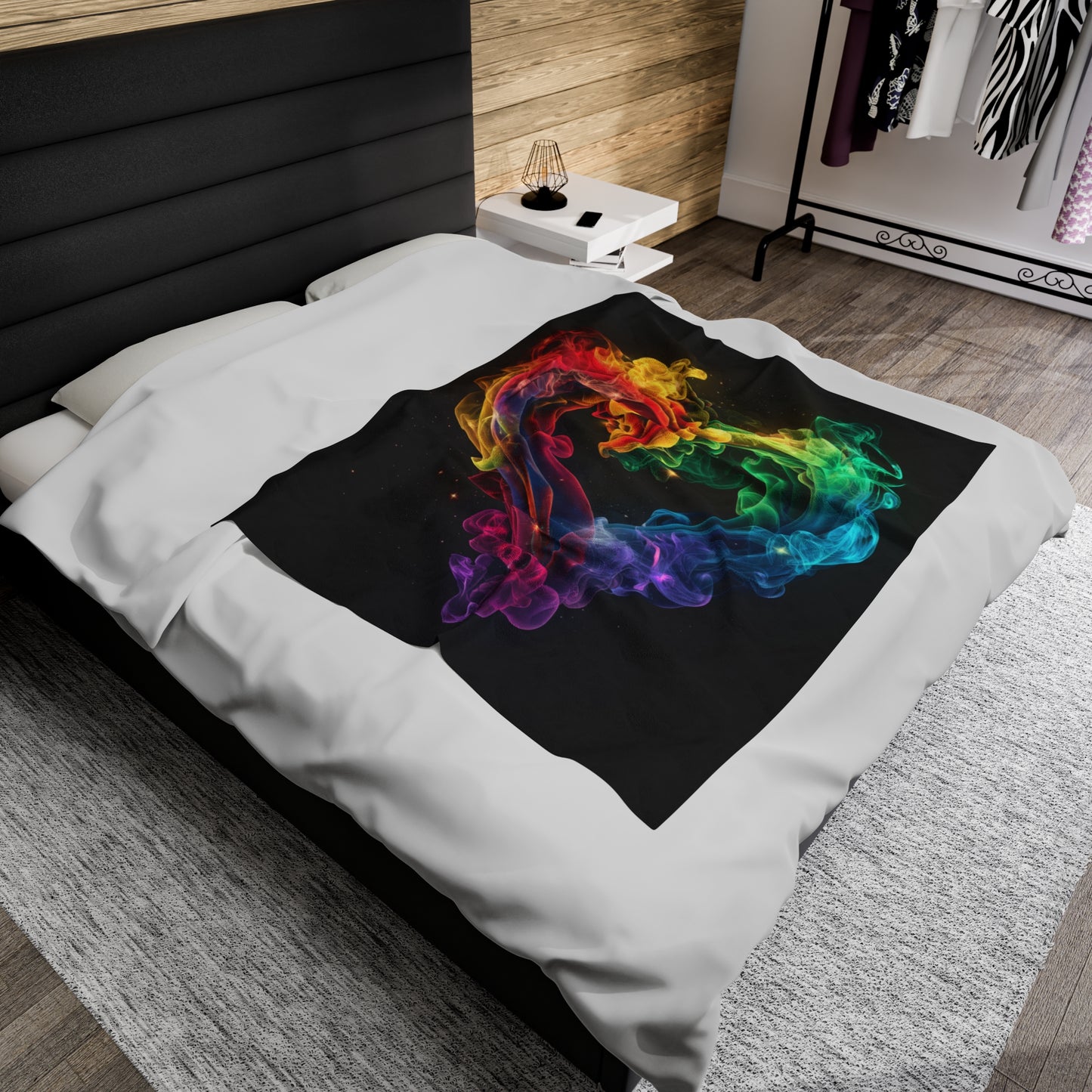 Colorful Smoke Heart Blanket