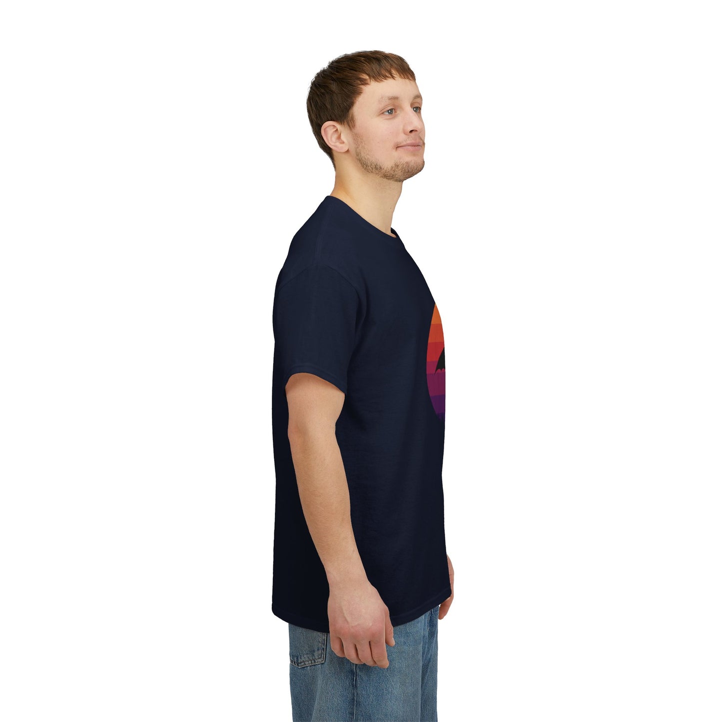 Night Dragon Sunset T-Shirt | Retro Dragon Silhouette Tee | Fantasy Dragon Shirt | Unisex Graphic Tee | Gift for Dragon Lovers