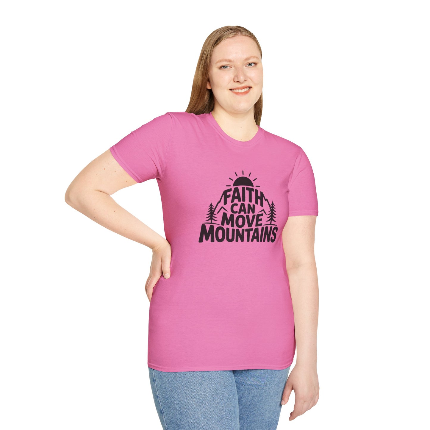 Faith Can Move Mountains T-Shirt | Christian Inspirational Mountain Tee | Boho Nature Faith Graphic Shirt | Gospel Verse Gift for Believers
