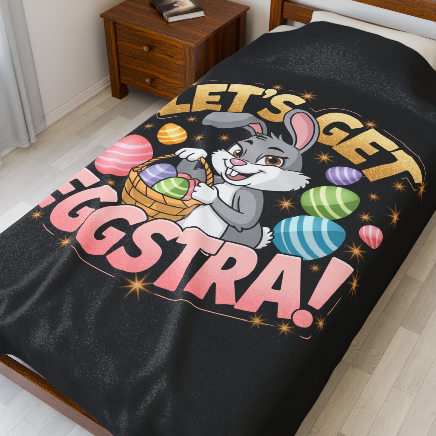 Easter Bunny Plush Blanket Throw Easter Decor Lets Get Eggstra