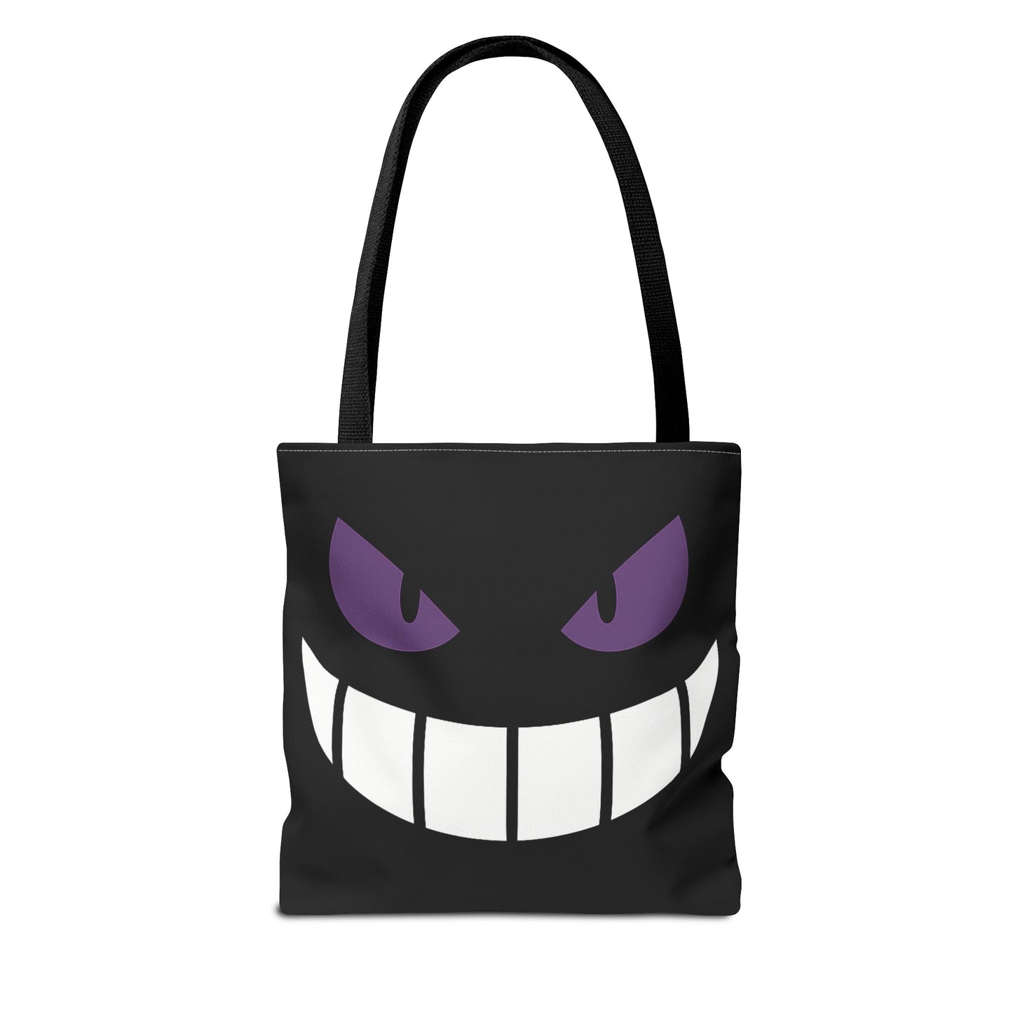 Evil Grin Tote Bag, Spooky Purple Eyes Reusable Shopping Bag, Creepy Cute Halloween Tote, Gothic Horror Canvas Bag, Gamer Room Accessory