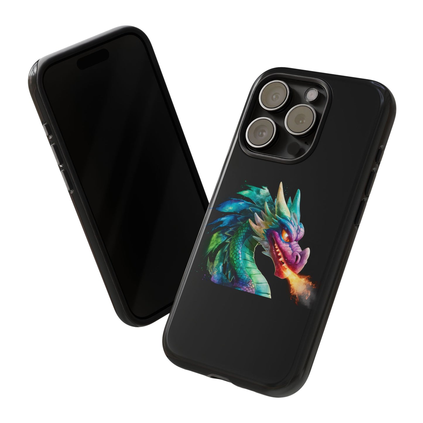 Dragon iPhone Case - Fantasy Fire-Breathing Art Protective Cover - Bookish Dark Academia Aesthetic Gift for Teens and Adults