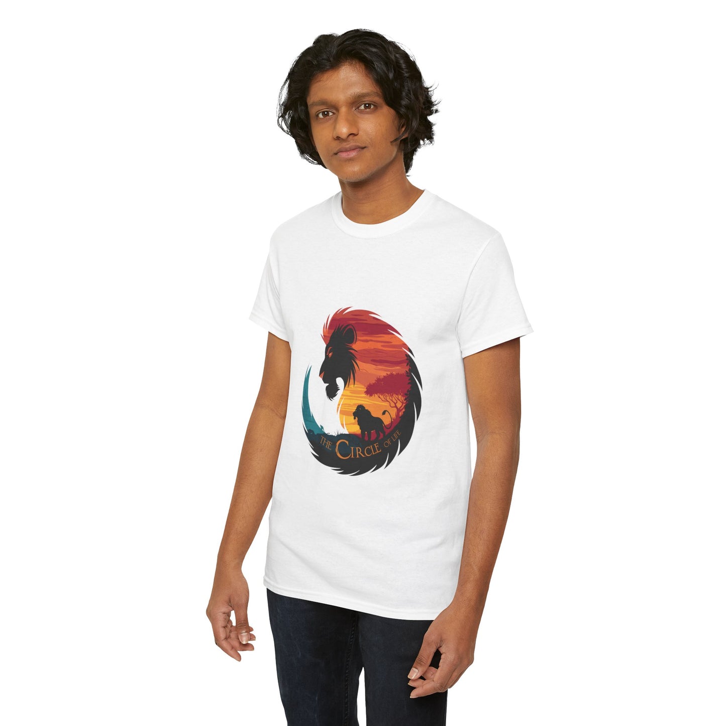 The Circle of Life Lion Shirt – Sunset Safari Wildlife Graphic Tee – Inspirational Nature T-Shirt for Animal Lovers & Adventure Fans