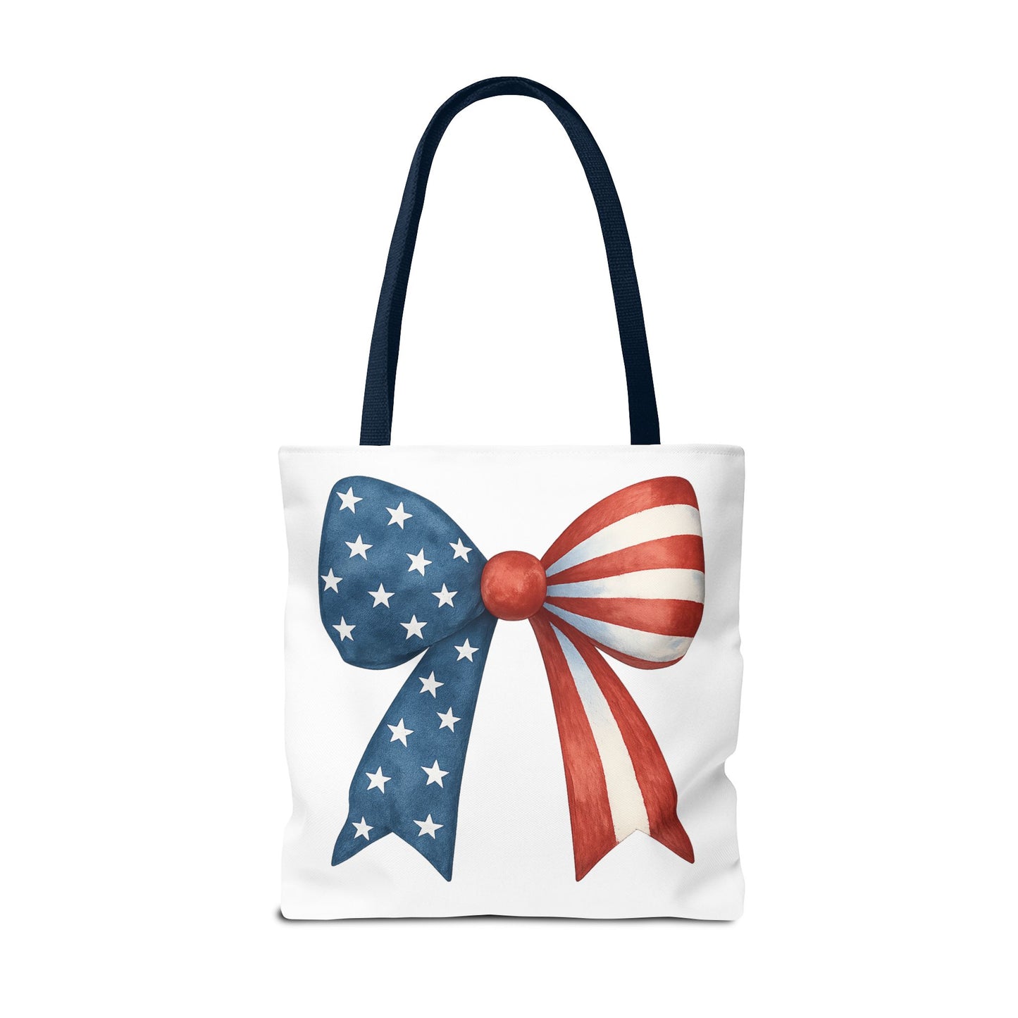 Patriotic Bow Tote Bag | 4th of July Reusable Bag | American Flag Tote | USA Stars Stripes Bag | Independence Day Gift | USA Market Bag