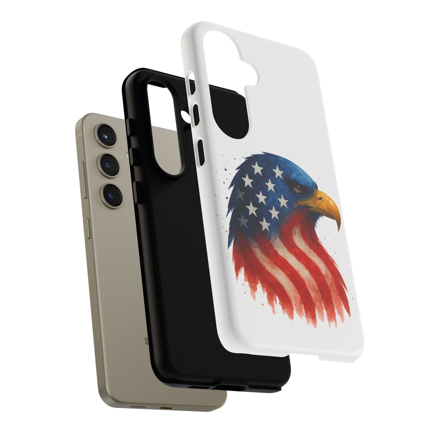 Patriotic Eagle Samsung Case - USA Flag Rugged Tough Cover, Dual-Layer Protection, Veteran and 4th of July Gift Galaxy Series
