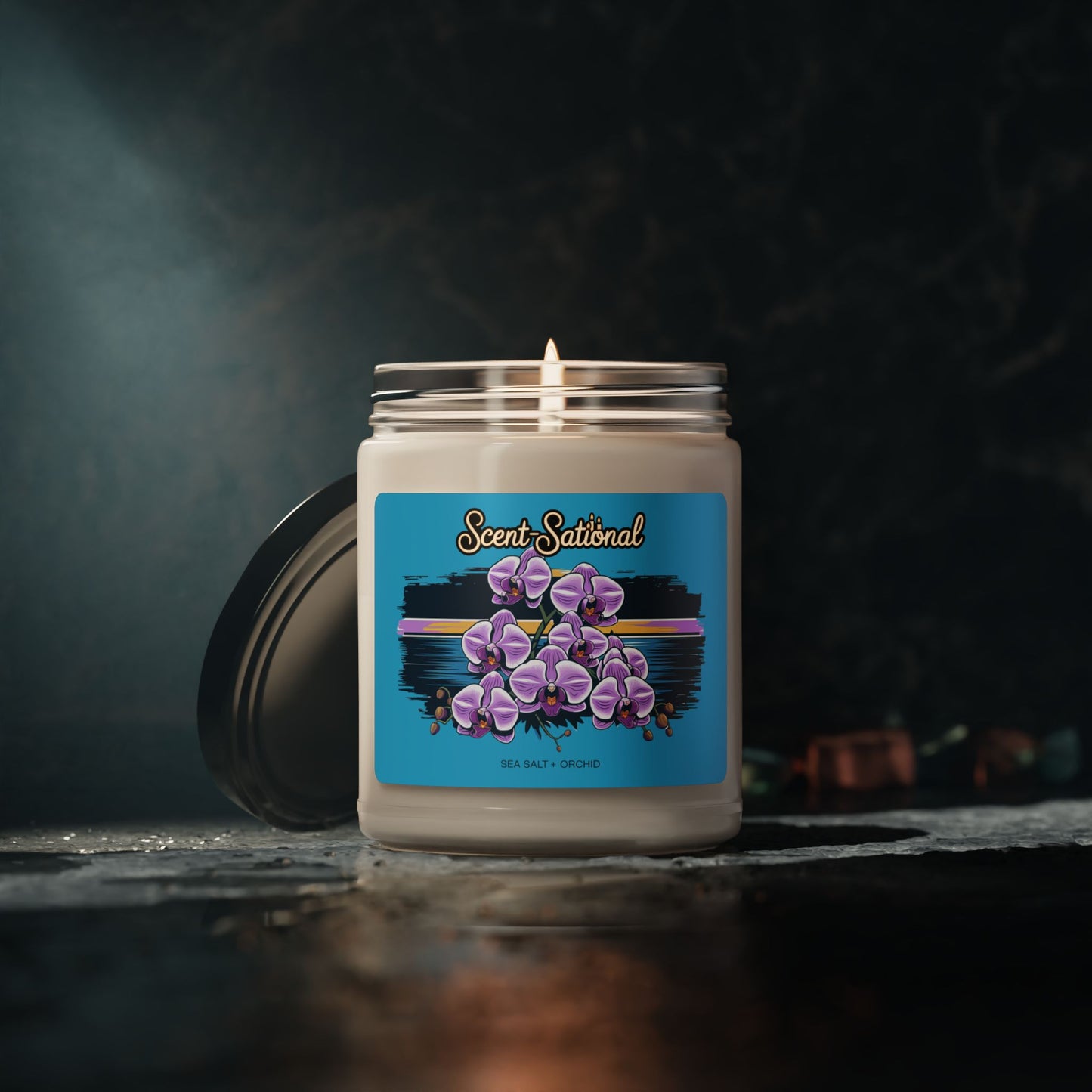 Sea Salt + Orchid Candle, Scented Soy Candle, Relaxing Spa Candle Gift, Floral Aromatherapy Candle, Home Decor, Self Care Gift For Her