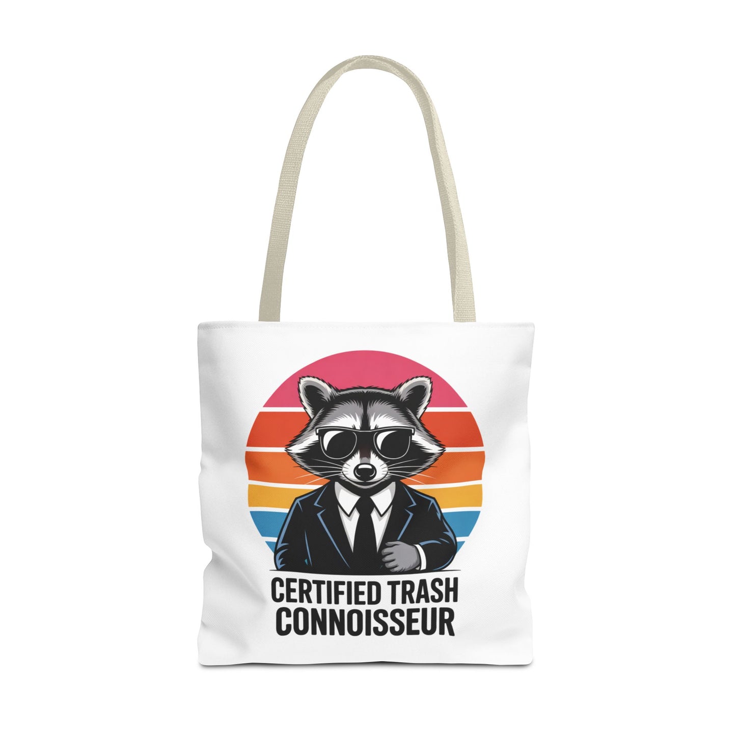 Certified Trash Connoisseur Raccoon Tote Bag Fun and Quirky Everyday Carry Trash Panda Bag