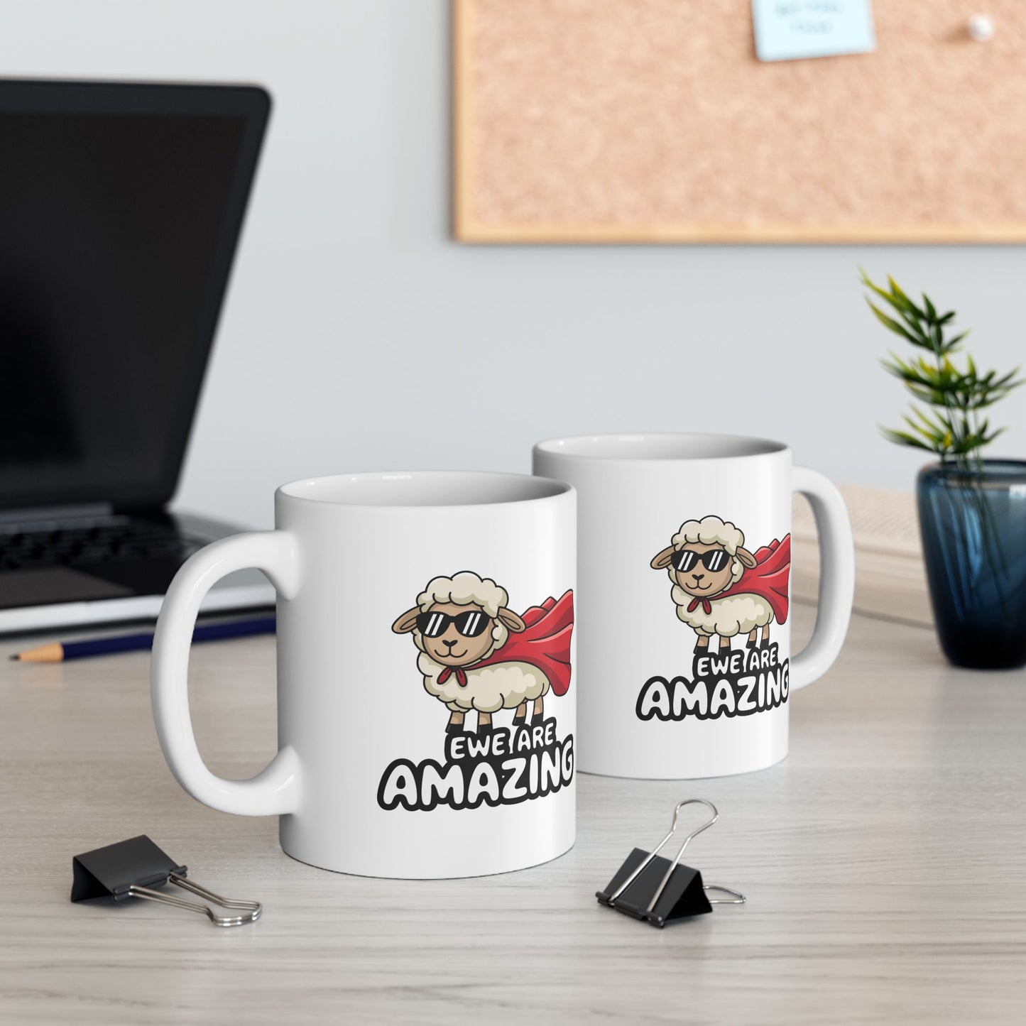 Mug with Sheep Design - Ewe Are Amazing Animal Cup Funny Mug Inspirational Cup Positive Decor