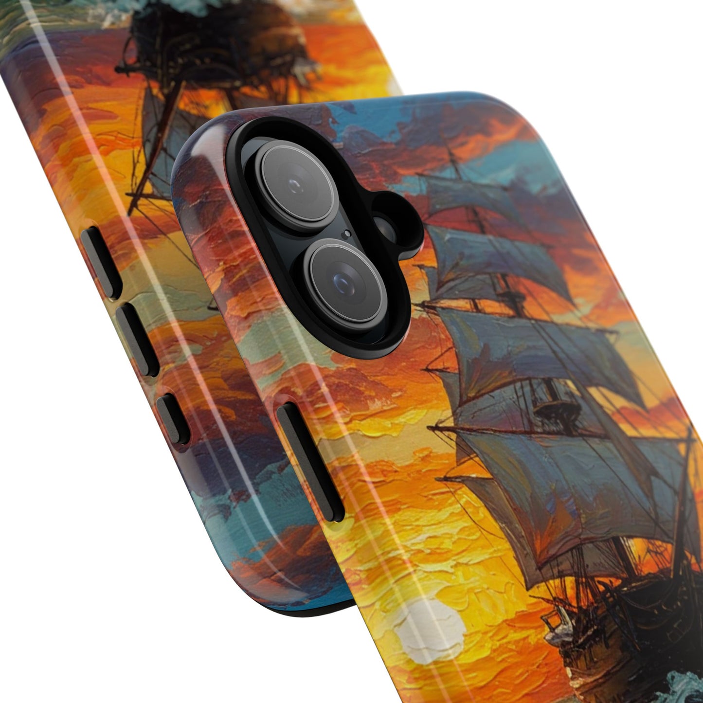 iPhone Case - Ship Sailing at Sunset Design