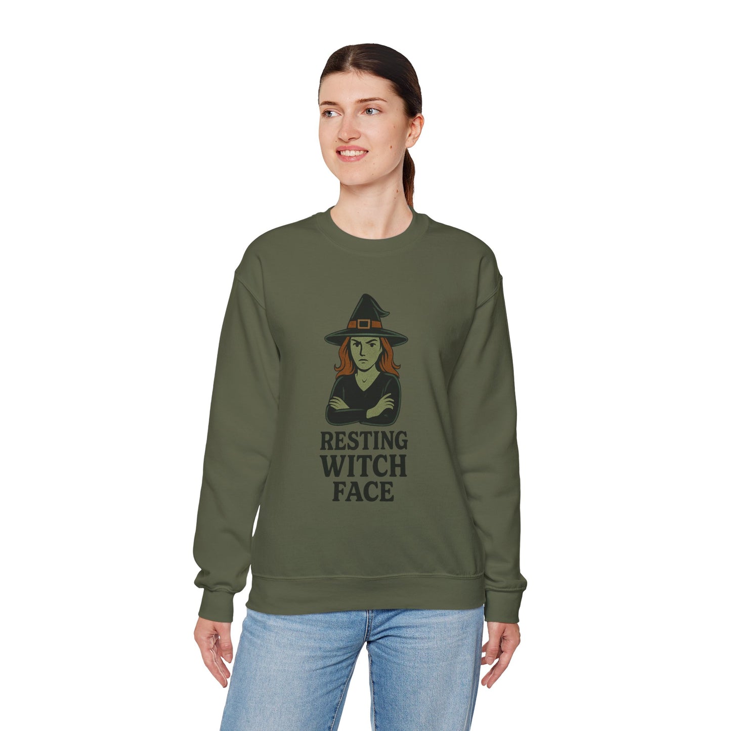 Resting Witch Face Sweatshirt, Funny Halloween Witch Crewneck, Spooky Season Sweatshirt, Fall Humor Graphic Pullover, Witchy Gift