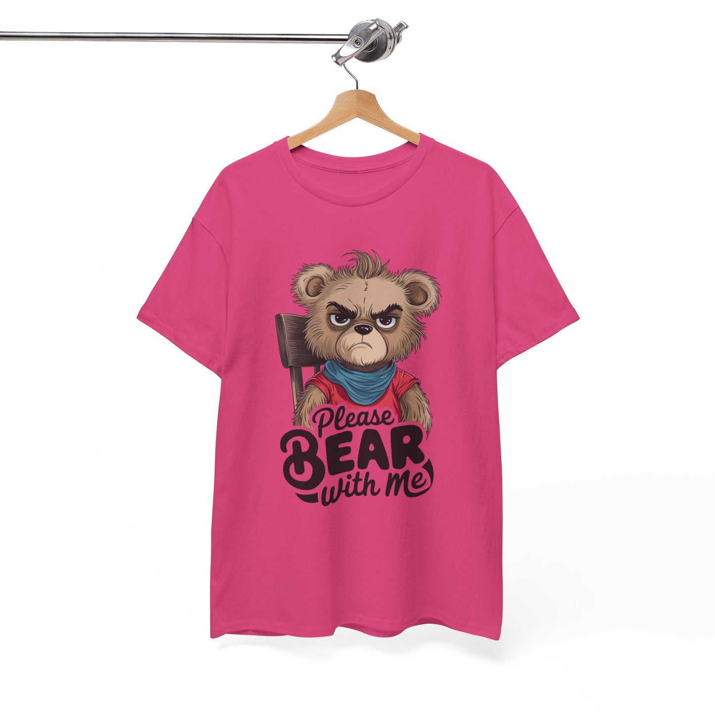 Grumpy Bear Graphic Tee – Please Bear With Me Shirt – Funny Animal T‑shirt – Sarcastic Humor Gift – Cute Bear Meme Art Tee