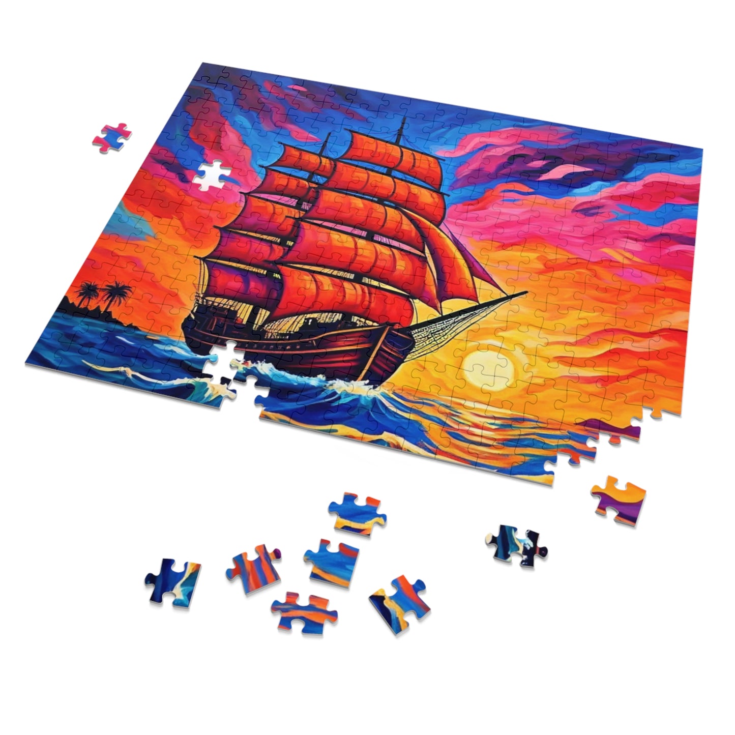 Puzzle - Ship Sailing at Sunset