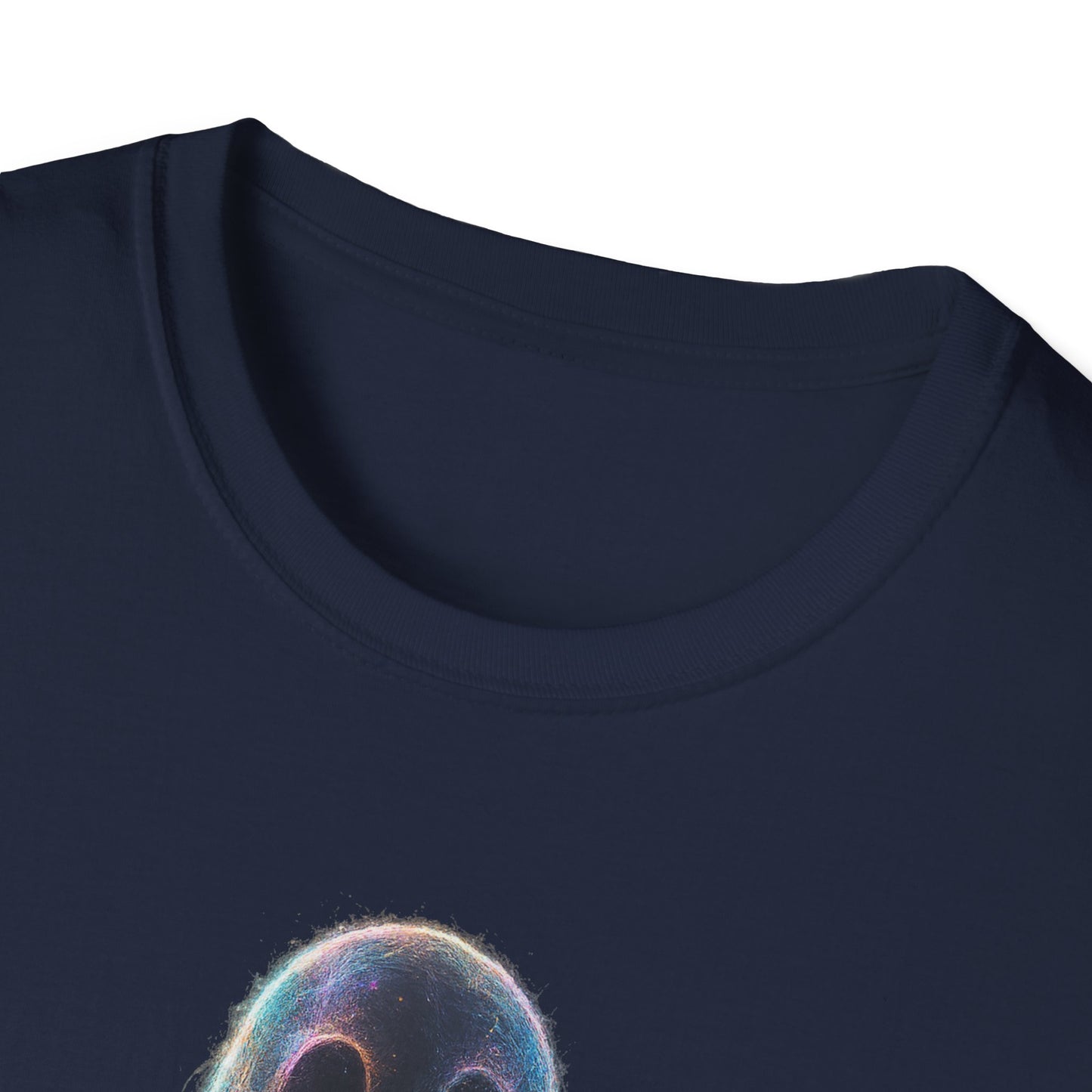 Ethereal Neon Ghost Tee - Iridescent Ghost Graphic T-Shirt, Spooky Aesthetic Halloween Shirt, Vibrant Vaporwave Ghost Tee for Fall