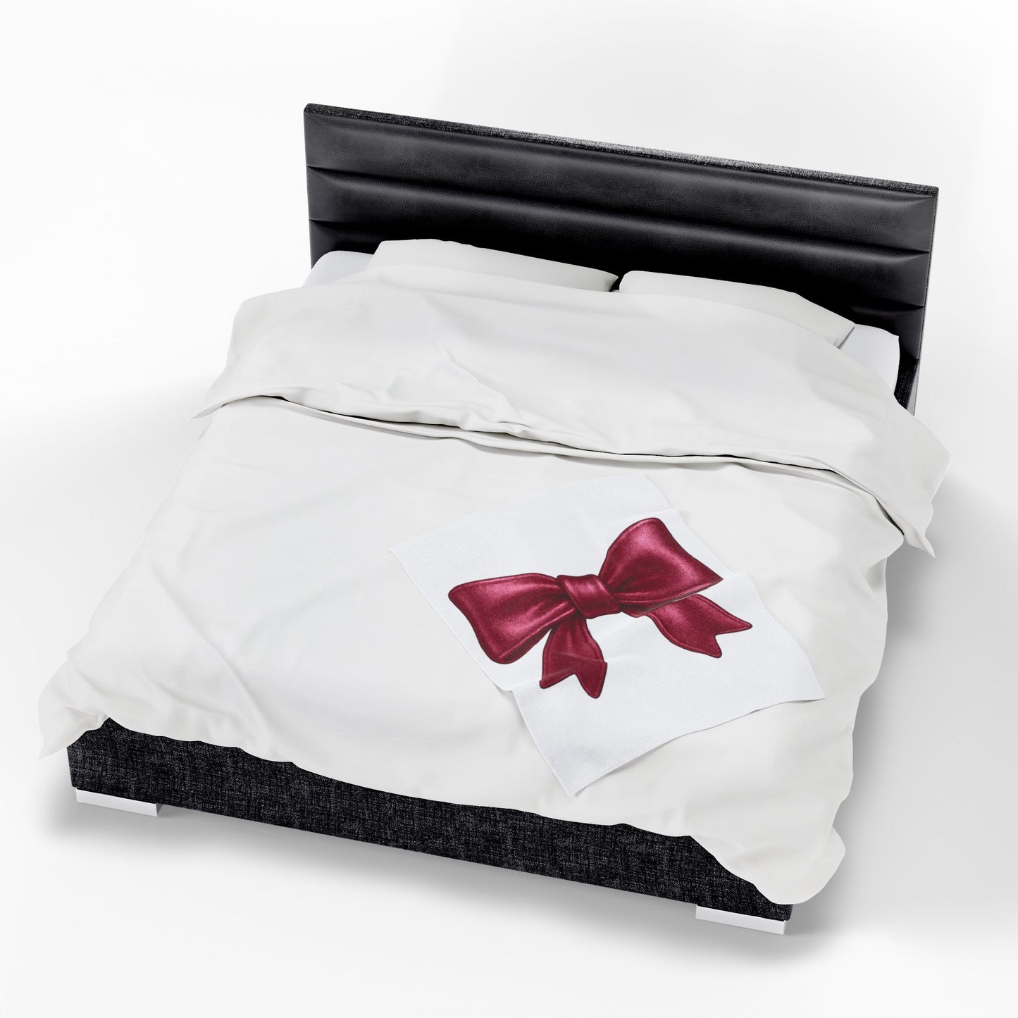 Coquette Bow Blanket – Burgundy Ribbon Throw Blanket, Girly Aesthetic Gift, Soft Cozy Bed or Couch Decor