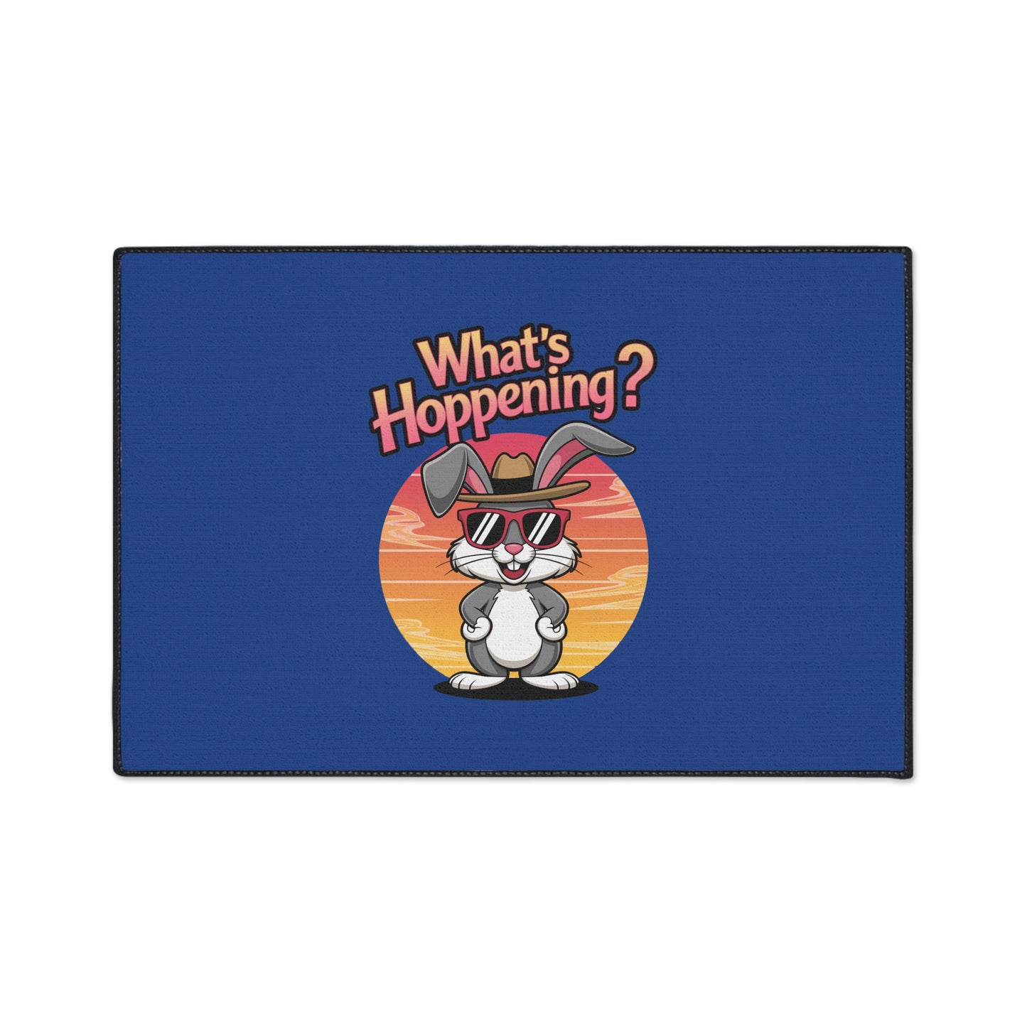 Funny 'What's Happening?' Rabbit Heavy Duty Floor Mat - Stylish Home Decor