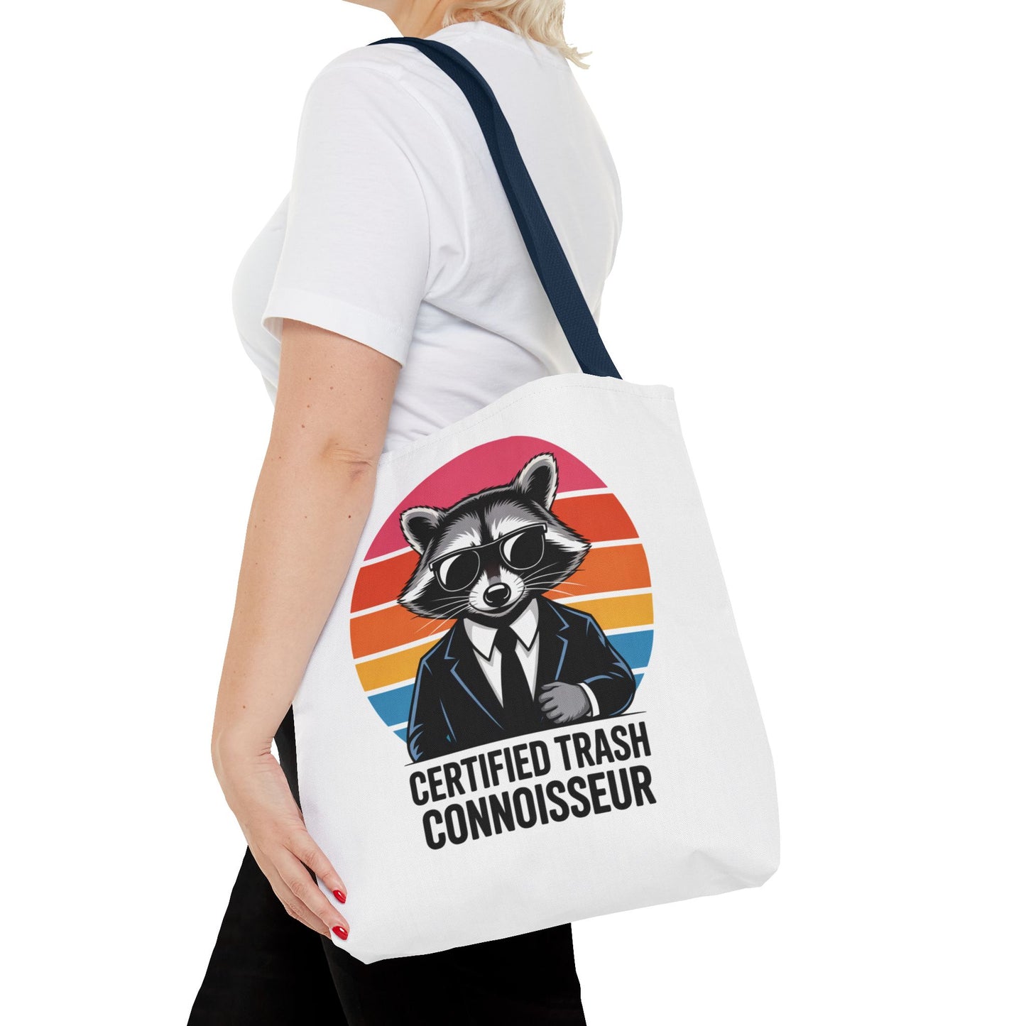 Certified Trash Connoisseur Raccoon Tote Bag Fun and Quirky Everyday Carry Trash Panda Bag