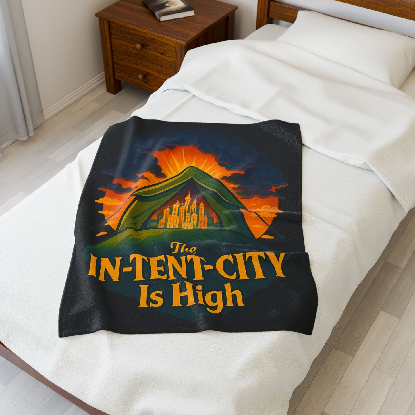Plush Blanket - The In-Tent-City is High Intensity Throw Decor Funny Blanket