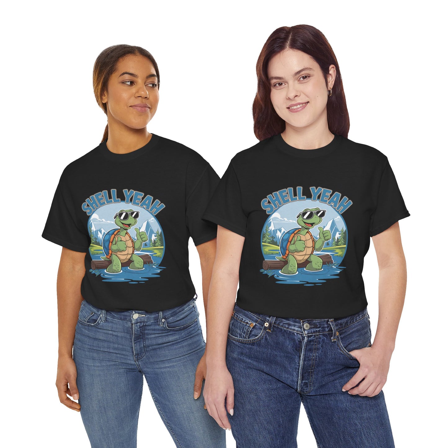 SHELL YEAH Turtle T-Shirt | Funny Cute Turtle Nature Graphic Tee | Handmade Animal Lover Gift | Eco Outdoor Adventure Shirt