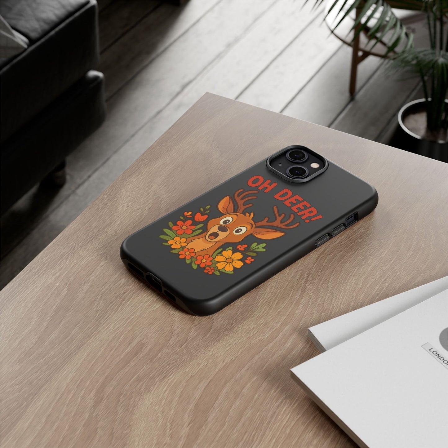 iPhone Case - Startled Deer 'Oh Deer' Nature Lover Phone Case Funny iPhone Accessory