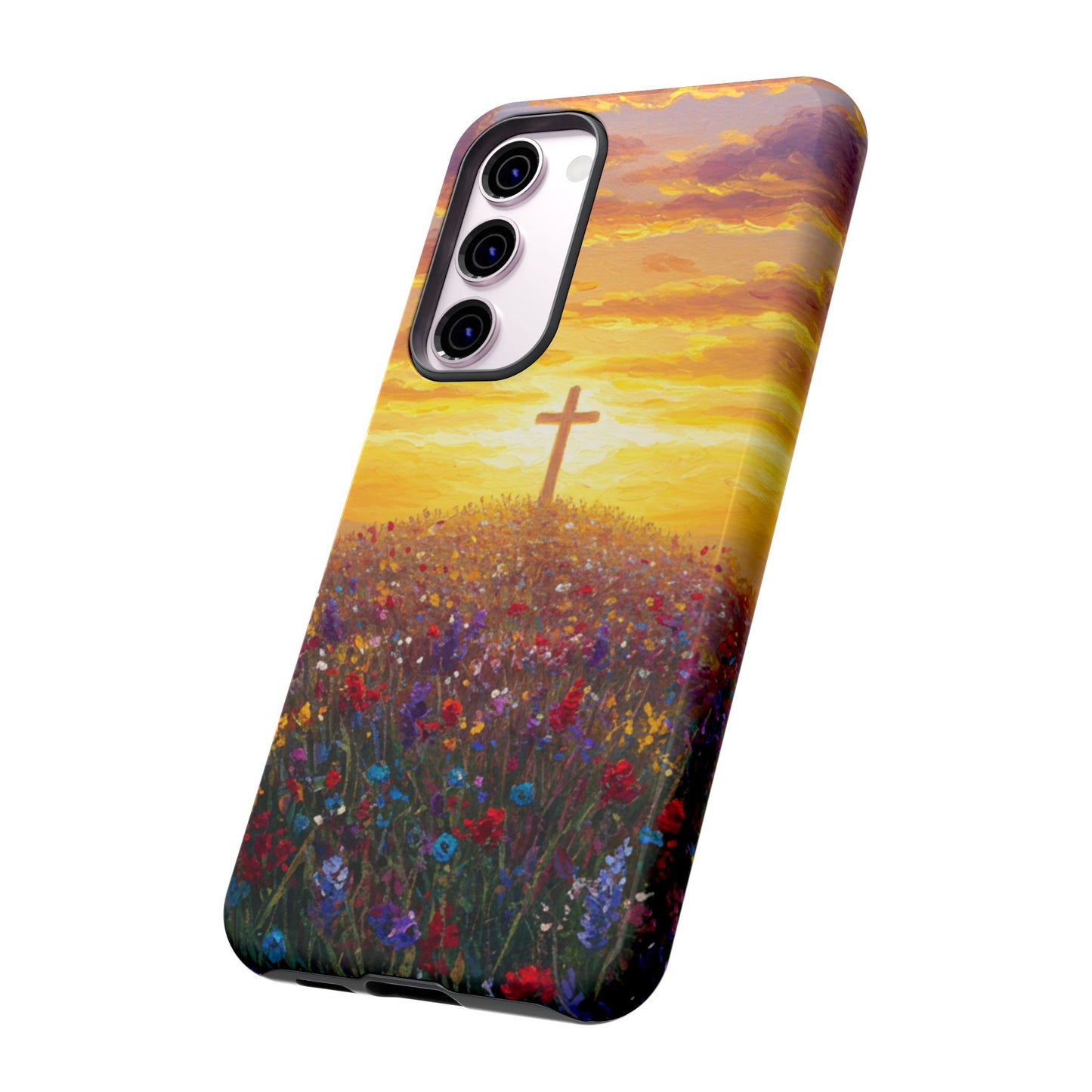 Samsung Phone Case - Monet Style Cross Christian Phone Case Spiritual Case Inspirational Samsung Case