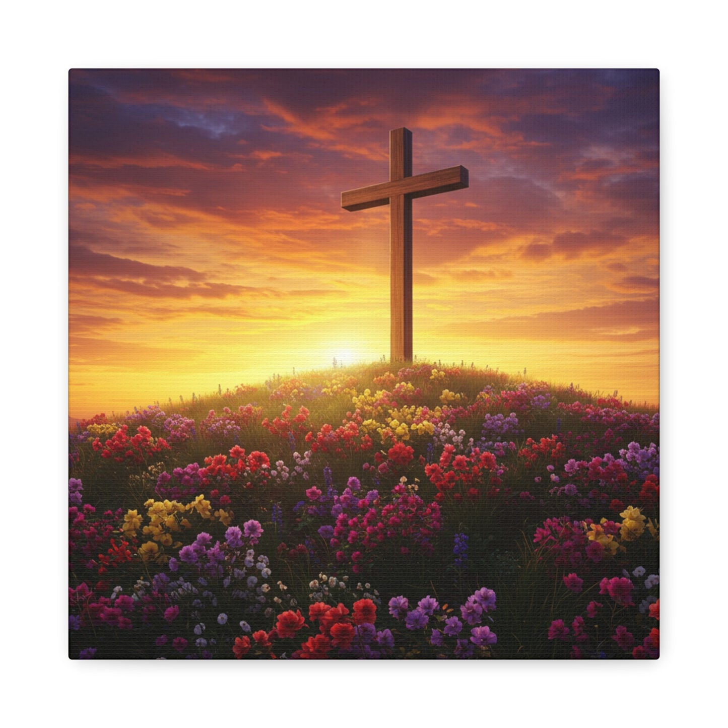 Canvas Cross Art Christian Canvas Cross Decor Religious Art Spiritual Painting Unique Decor Gift for Christian