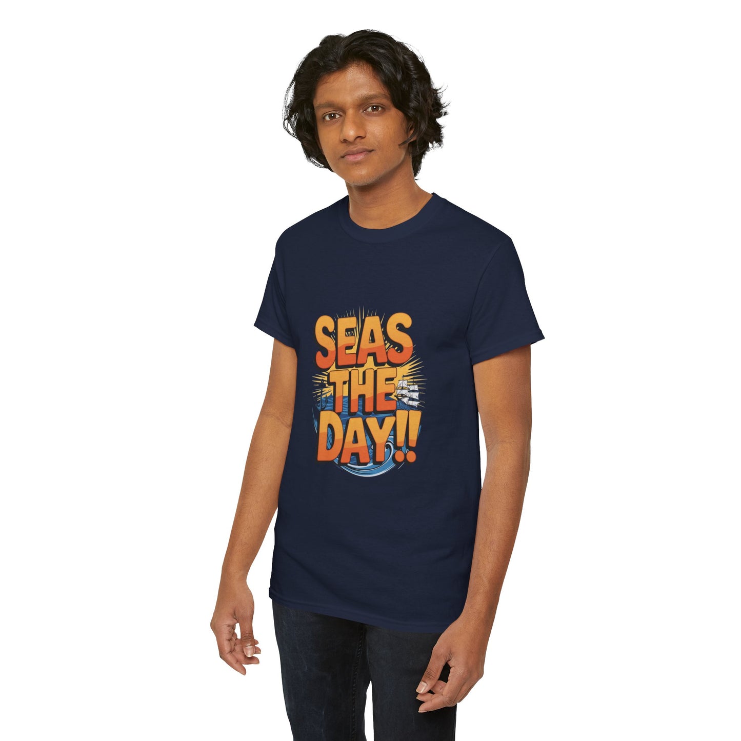 Seas The Day!! Tee • Ocean Pun Graphic Shirt • Comfort Colors Unisex Beachy Vibes • Nautical Aesthetic • Gift for Sea Lovers & Summer Vacays