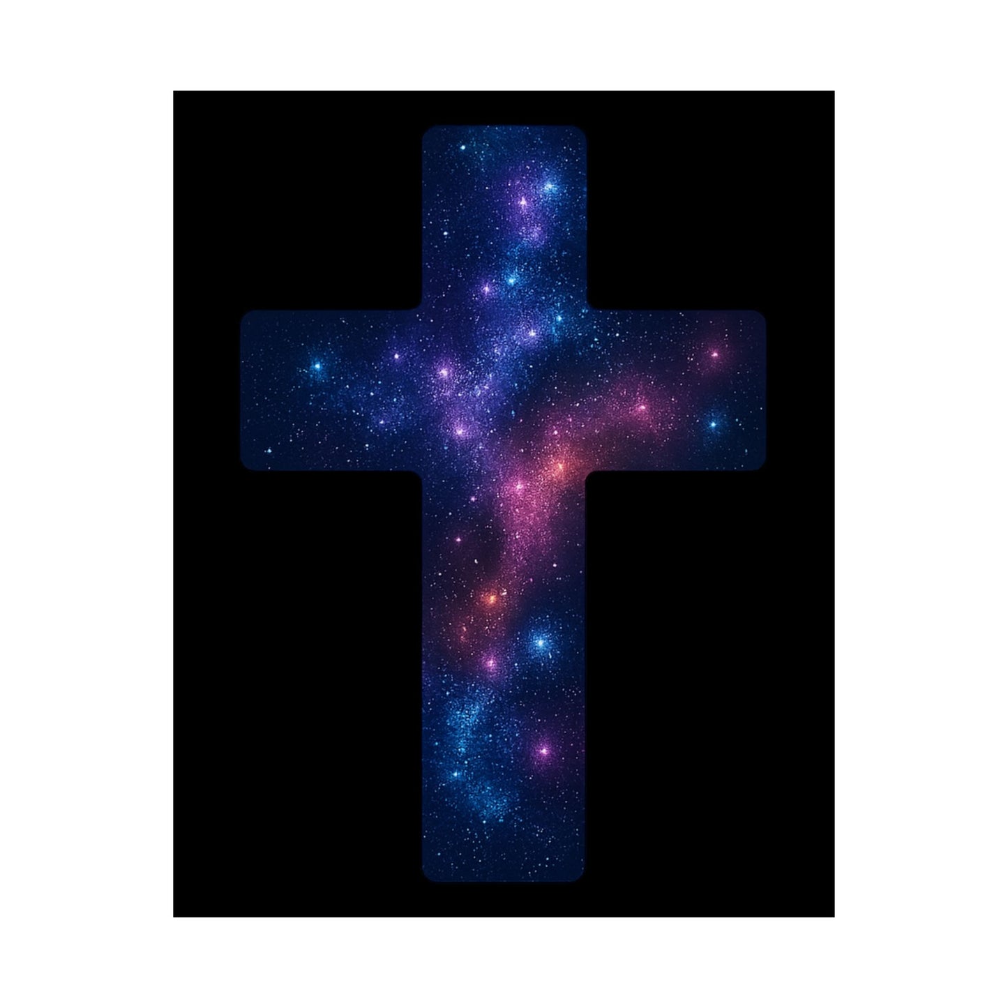 Vertical Poster - Galactic Cross Design Christian Poster Spiritual Decor Religious Art Faith Based Decoration Gift for Believers