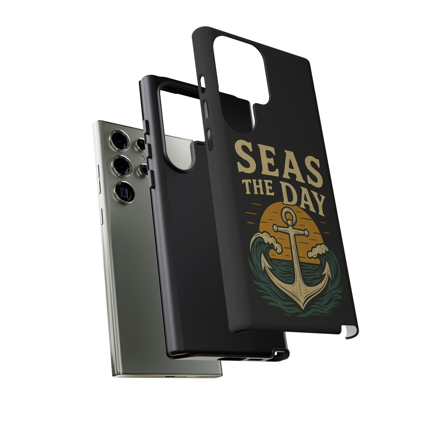 Seas the Day Samsung Case – Nautical Phone Case – Anchor Pun Gift – Ocean Lover Accessory – Motivational Phone Cover – Beach Vibes Case