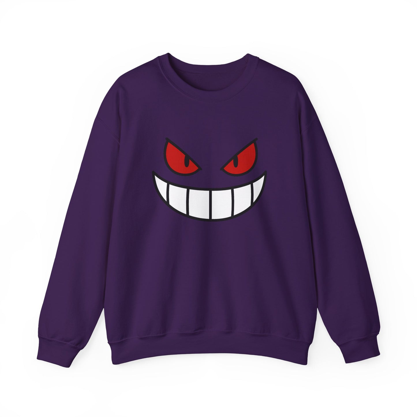 Evil Grin Sweatshirt, Creepy Skull Face Crewneck, Spooky Halloween Pullover, Dark Grinning Ghost Tee, Unisex Scary Smile Sweatshirt