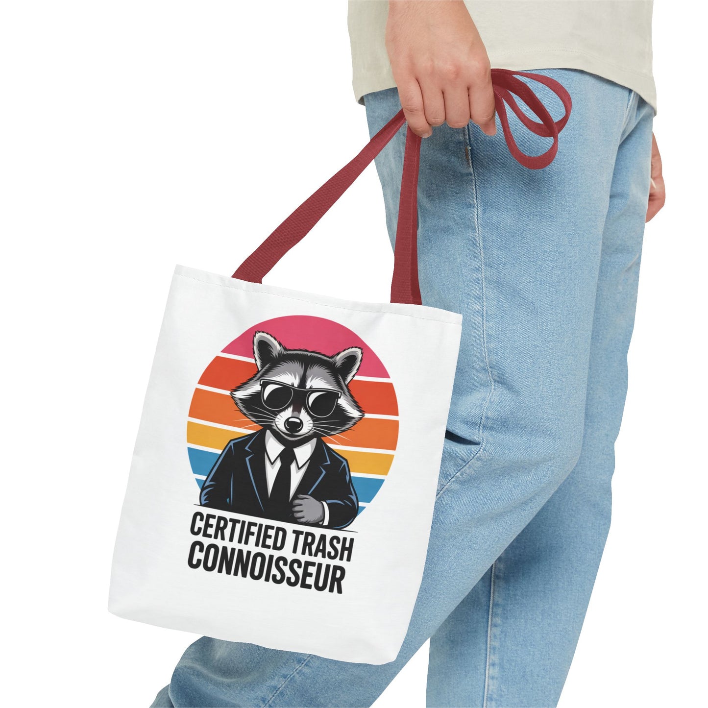 Certified Trash Connoisseur Raccoon Tote Bag Fun and Quirky Everyday Carry Trash Panda Bag
