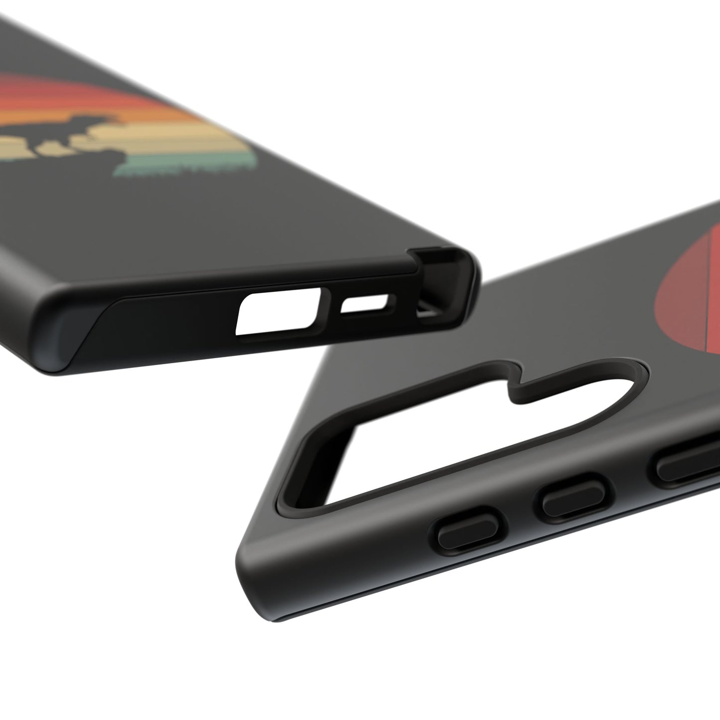 Retro Sunset Dinosaur Samsung Case | T-Rex Silhouette Vintage Gradient Cover for Galaxy S25/S24/S23 Series Dinosaur Phone Case
