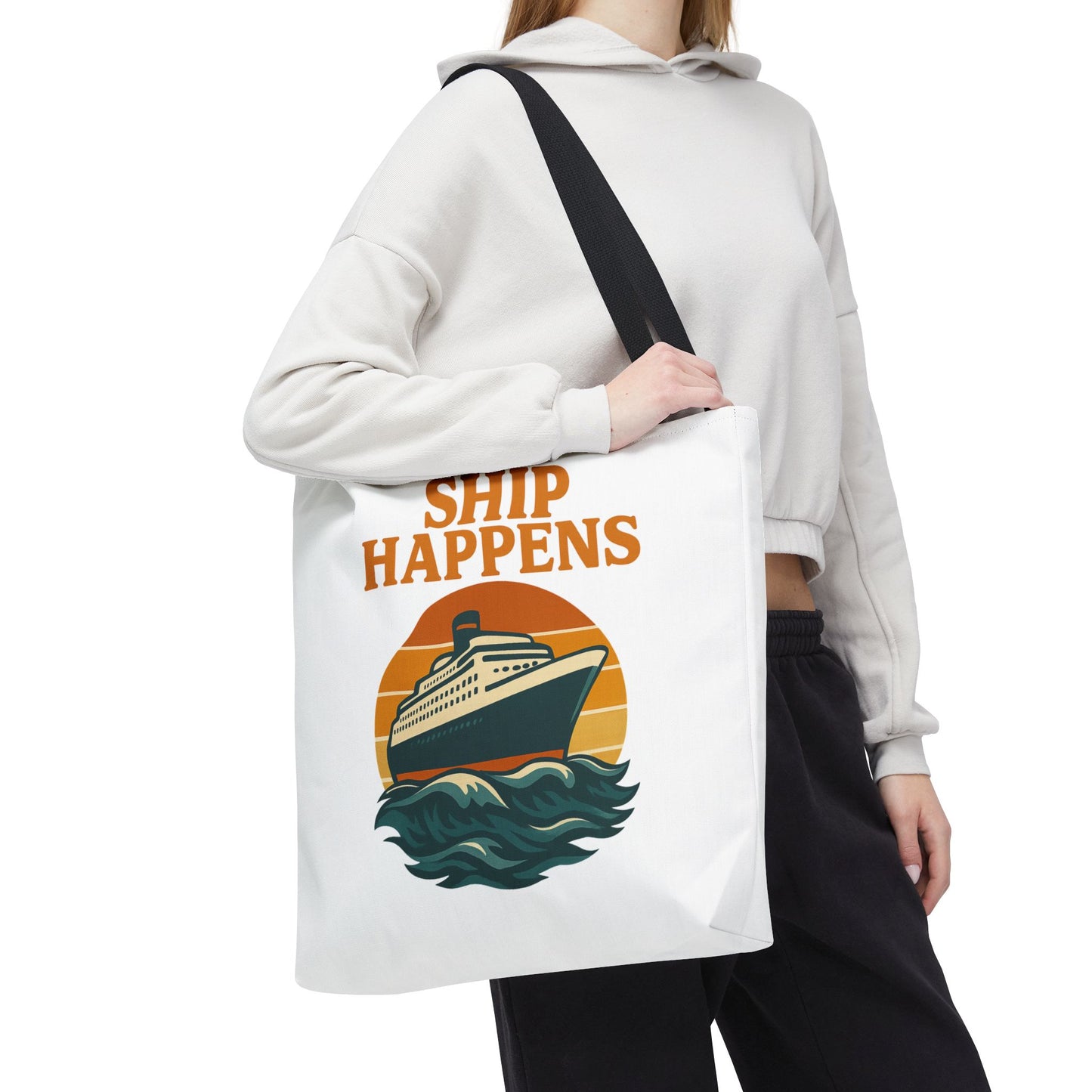 Ship Happens Tote Bag - Fun Nautical Design for Beach Lovers Cruise Bag Unique Gift for Travelers